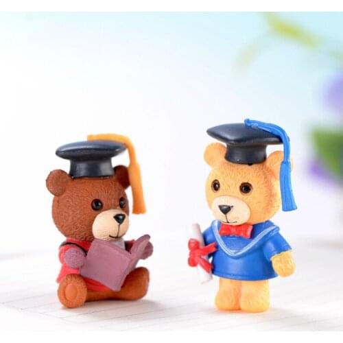 Little Bear Student Home Decoration Accessories Fairy Garden Miniatures Animals Figurine DIY Gift Christmas Office Desk Decor