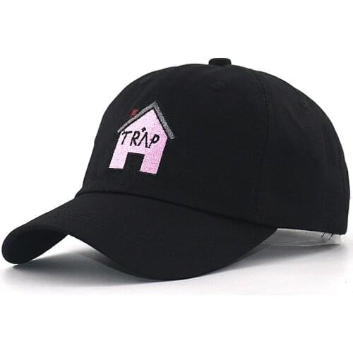 Fashion dad hats TRAP house cartoon embroidery baseball cap cotton adjustable black snapback hat hip hop caps unisex