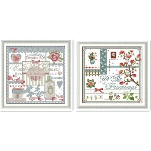 Rose Peach Modern Simple 11CT 14CT Cross Stitch Kit Hand Sewing Kit Material Sewing Embroidery China Characteristic Wholesale