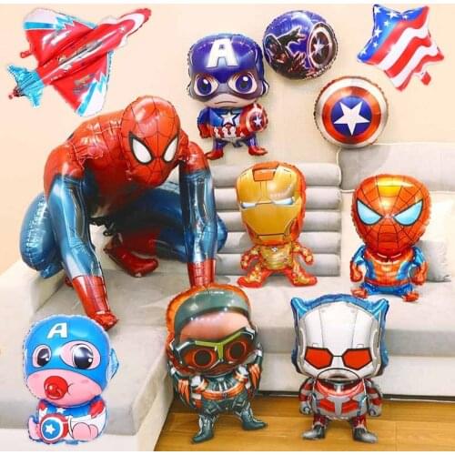 Marvel Theme Decoration Balloon Set Childrens Birthday Party The Avengers Aluminum Film Balloon Combination Party Supplies