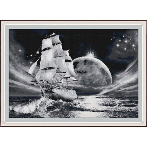 NKF Go On a Long Journey Cross Stitch Kits Embroidery Needlework Set 11CT 14CT Chinese Cross Stitch for Home Decor