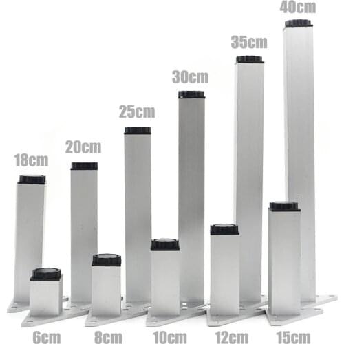 4Pcs/Set 6-30cm Aluminum Metal Furniture feet Adjustable Triangle Base with Screws for Sofa feet Kitchen Furniture accessory