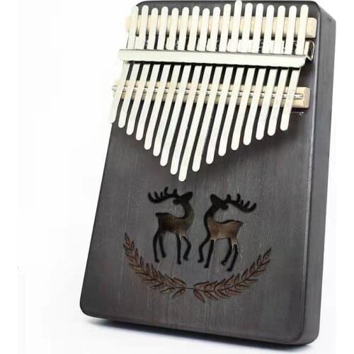 African Calimba 17 Keys Thumb Piano Made By Single Board,Portable Mahogany Teclado With Tuning Hammer Mbira Musical Instrument