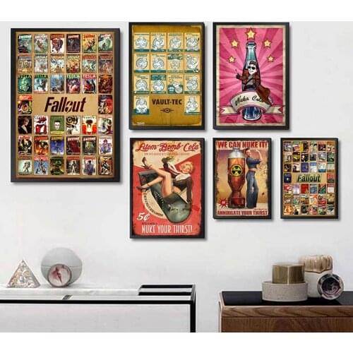 Fallout Posters Game Wall Stickers White Coated Paper Prints High Definition Clear Image Home Decoration Livingroom Bedroom