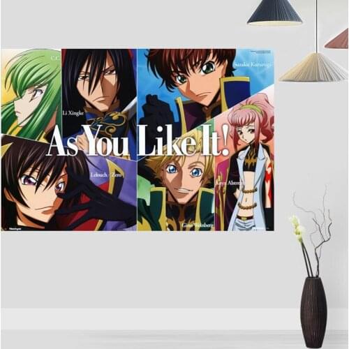 Modern Picture Code Geass Poster Paintings For Living Room Wall Art Silk Fabric Cloth Decoration Poster For Children Gift