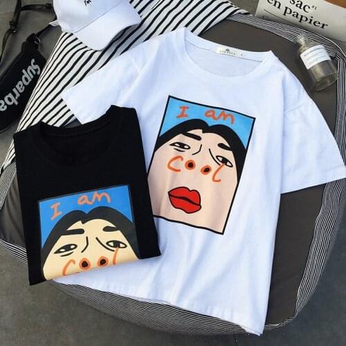 I Am Cool Funny Letter Print Summer Harajuku Ulzzang Women Korean Creative T-shirt Vintage Casual Loose Spoof Cute Female Tops