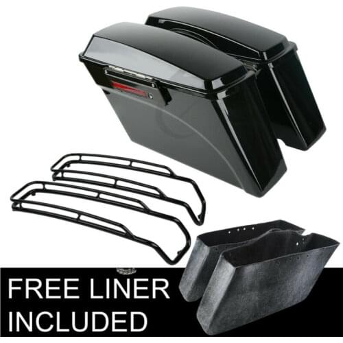 Motorcycle Vivid Black ABS Saddlebags Lid Top Rail Guard For Harley Touring 94-13 12 11 road glide road king ultra street