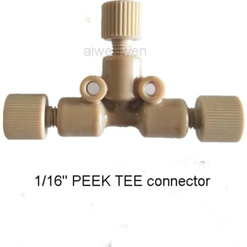 Fluid liquid phase liquid phase hplc peek three two way connector tee fitting Chromatograph pipeline connection Agilent shimazu