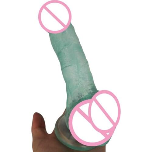 20*4.5CM transparent dildo realistic soft penis artificial large dick masturbator suction cup dildos adult sex toys for woman