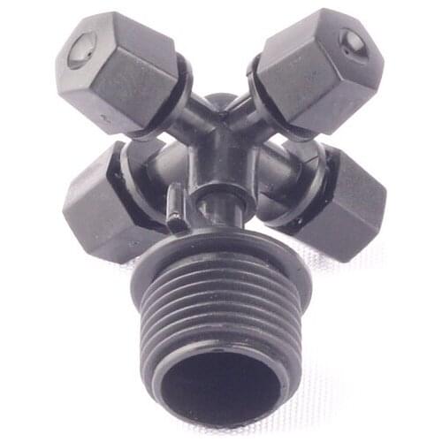 30Sets Cross Atomizing Nozzle Misting Sprinkler With 1/2" Thread To 6mm Connector Micro Irrigation Greenhouse Cooling System Kit