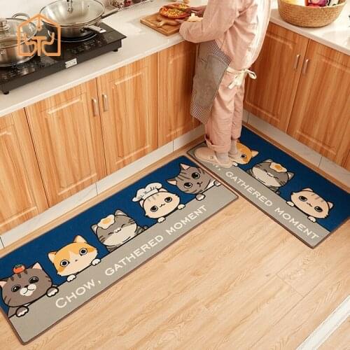 45x150cm soft mat kitchen oil-proof carpet bathroom absorbent non-slip cartoon floor mat household dirt-resistant carpet rugs