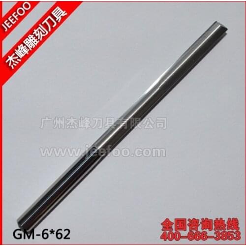 6*62mm Two Straight Flutes Cutters, CNC Engraving Tools, CNC Router Bits for PVC, Plywood, MDF, Foam