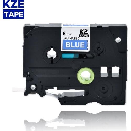 6mm Tze515 White on Blue Laminated Label Tape Cassette Cartridge label ribbon tze tape Tze-515 tze 515 tze515 for P-touch PT