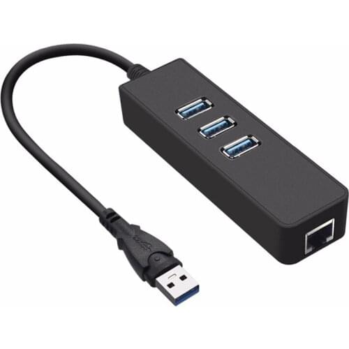 USB Gigabit Ethernet Adapter 3 Ports USB 3.0 HUB USB to Rj45 Lan Network Card for Macbook Mac Desktop + Micro USB Charger Cable