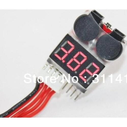 Promotion New 1S-8S Battery Low Voltage Buzzer Alarm dual speaker meter & Voltage Tester 1S 2S 3S 4S 5S 6S 7S 8S Free Shipping