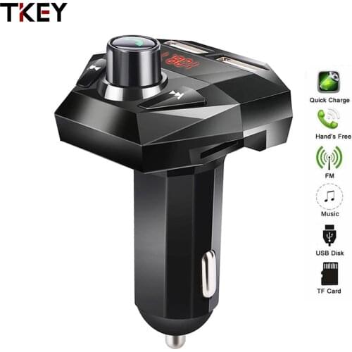Car Charger Quick Charge 5V/2.1A Dual USB Charger Support Bluetooth FM transmitter Hands-free Call for iPhone12 Pro Max Vivo S9