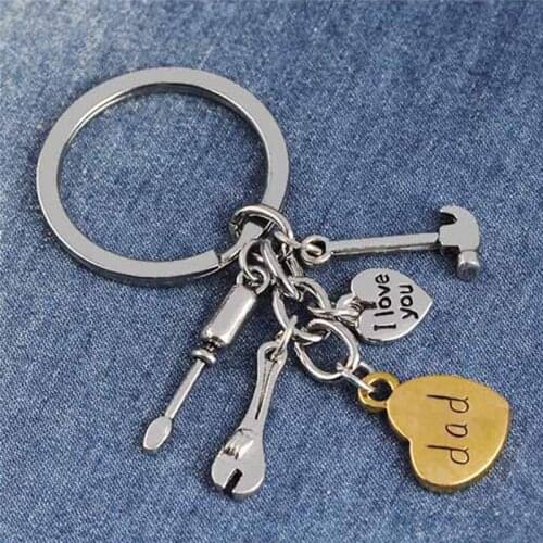Dad Keychain I Love You Dad Keychain Fathers Day Gifts Car Lover Gift Tools Gift Dad Gift Father Keychain Hand Stamped Dad