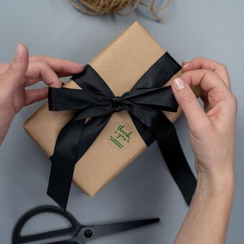 Bronzing Thank You Stickers Roll 500-Count Stickers Round Transparent for Wedding Birthday Party Holiday Celebration TS2