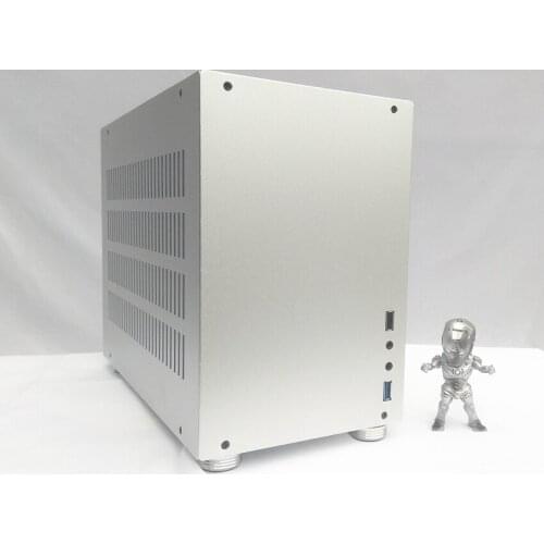 Computer case itx all aluminum anode large thick graphics card mini A4 frame air-cooled quick release straight plug