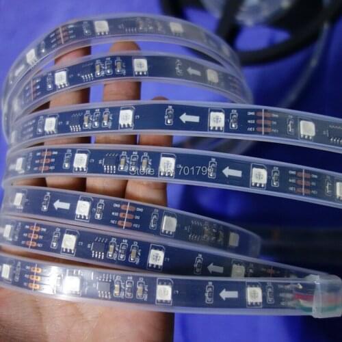 BLACK PCB WS2811 LED digital strip;30/48/60 leds/m,10/16/20 pixels/m;DC12V input;3leds as one pixel;IP33/IP67 optional