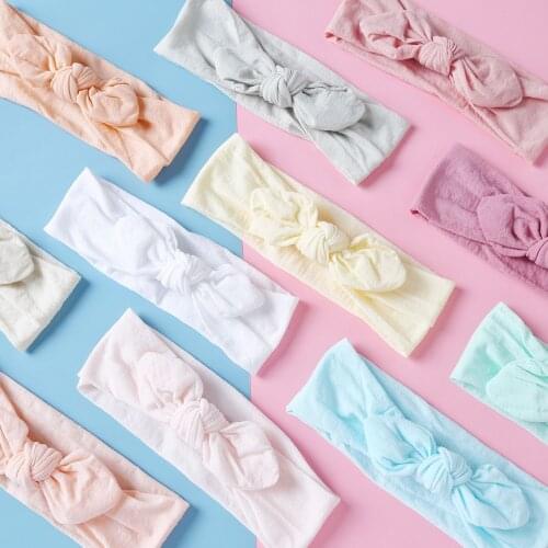 Children Bunny Ears Bows Hair Bands For Baby Girls Nylon Headbands Elastic Scrunchies Cute Hair Ties Kids Hair Accessories 2021