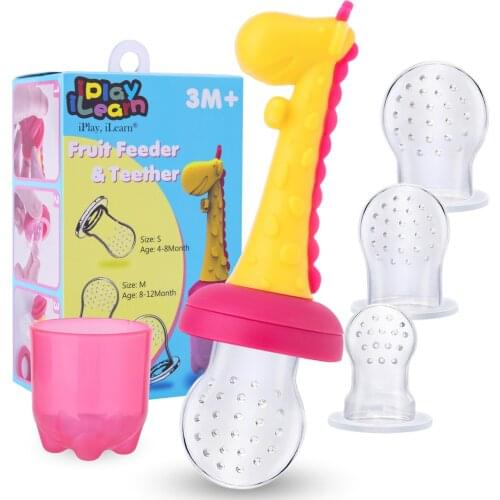 Baby Fresh Food Fruit Feeder Nibbler Pacifier Infant Teether Set Solid Feeding BPA Free Safe Newborn Gifts for 3 6 9 12 Months