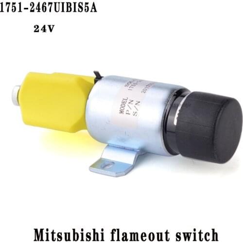 Excavator flameout switch 5I-7518 applies to Mitsubishi S6K engine flameout solenoid valve 1751-2467UIBIS5A / 24V