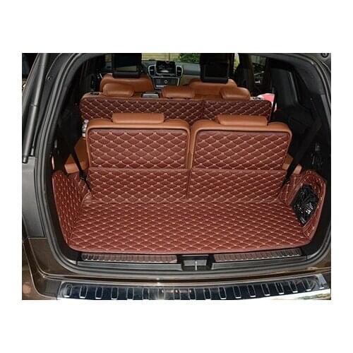 Good mats! Full set trunk mats for Mercedes Benz GL 320 350 X166 7seats 2015-2013 durable cargo liner boot carpets,Free shipping