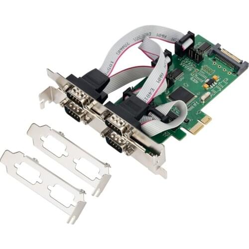 IOCREST 4 Port rs-232 to Pcie controller card 4 DB-9 serial rs232 ports pcie controller card WCH384Lchipset support windows 10