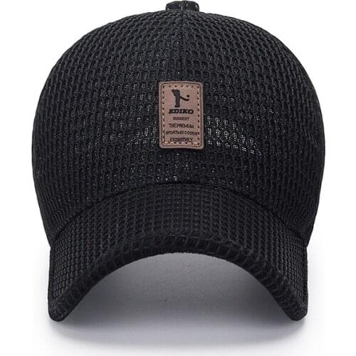 Summer mesh breathable sun trucker hat summer ladies hollow grid baseball cap