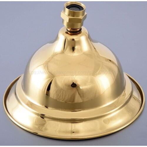 Luxury Gold Color Brass Rainfall 6.3" Shower Head Bathroom Replace Rain Shower Head Bathroom Accessory (Standard 1/2") zsh267
