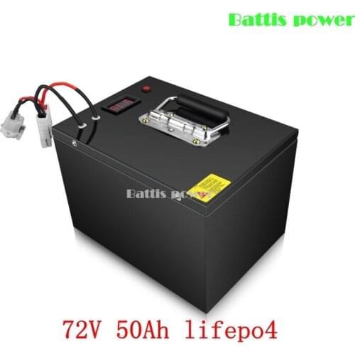 Lithium 72V 50Ah lifepo4 battery 200A BMS 24S for 14KW 10KW motor bicycle bike scooter Forklift inverter + 10A charger