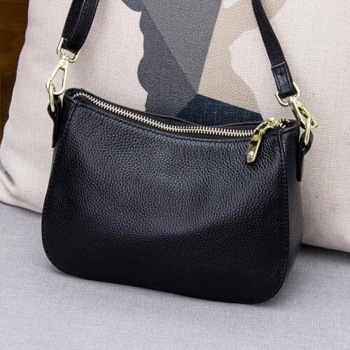 Genuine Leather Small Crossbody Bags For Women Fashion Shoulder Bag Ladies Messenger Handbags Luxury Crescent Purse Tote