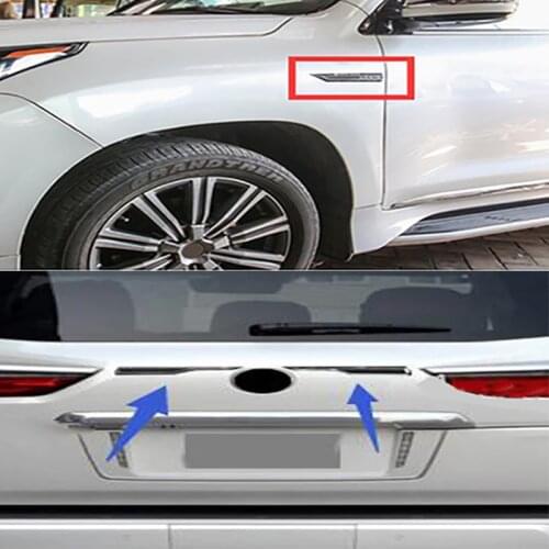 Car Side Body Fender Blade Sticker ABS Rear Trunk Logo Emblem Sport Decor For Lexus LX570 2016 - 2020 Accessories black silver