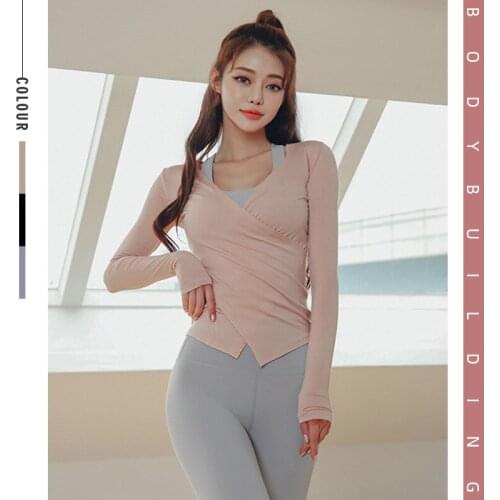 Winter new slim long-sleeved yoga clothes tops womens andar sports T-shirts sexy fitness clothes wholesale
