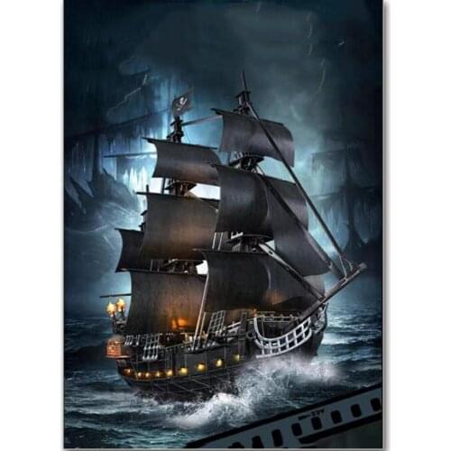 NEW Arrival Full Square/Round 5D DIY Diamond embroidery Black Pearl Ship Diamond Painting Cross Stitch Rhinestone Mosaic Decor