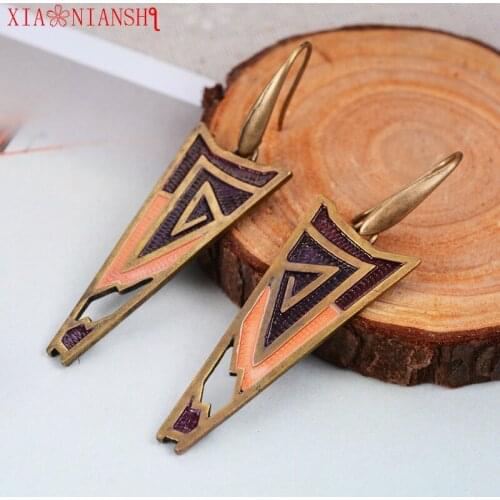 New Arrival Unique Design Retro Antique Bronze Earrings For Women Bohemian Large Long Earrings Wholesale Jewelry Drop Shipping
