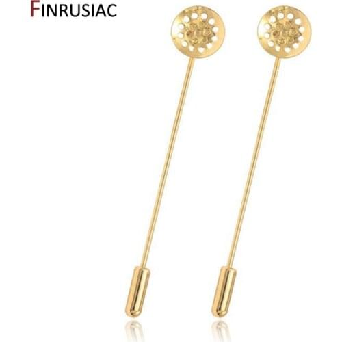 72mm 14K Real Gold Plated Safety Pin Brooch Base Accessories Brooch Blank Fittings Brooches Pins