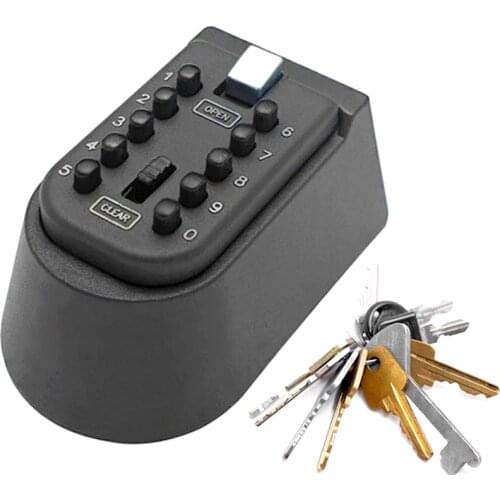 Safe Key Box Wall Mounted Outdoor Key Storage Lock 10 Digit Push-Button Combination Lock Electronic Safe Key Holder For Keys