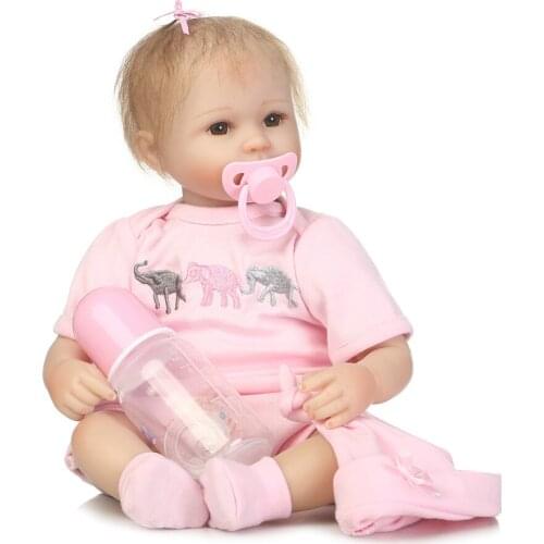 NPK 18" baby-reborn girl dolls soft body silicone reborn babies children lover gift bonecas brinquedo menina bebe