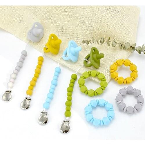Baby Silicone Bowl Feeding Set Personalized Name Handmade Silicone Pacifier Pacifier Chains Accessories Newborn Nipple Baby Good