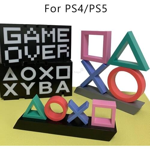 For PS4/PS5 Game Icon Lamp Sign Sound Control Decorative Lamp Colorful Lights Lampstand LED Light Game Nice Gift For Christmas