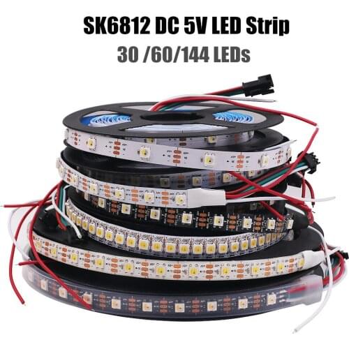 DC 5V SK6812 RGBW RGBCW RGBNW WWA Led Strip 4 in 1 Similar WS2812B 30 60 144 LEDs Individual Addressable Led Light 1m 2m 5m