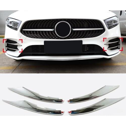 Only fit Sport Model Car Styling 4PCS ABS Front Grille Mesh Molding Strips Cover Trim For Mercedes-Benz A Class (W177) 2019 2020