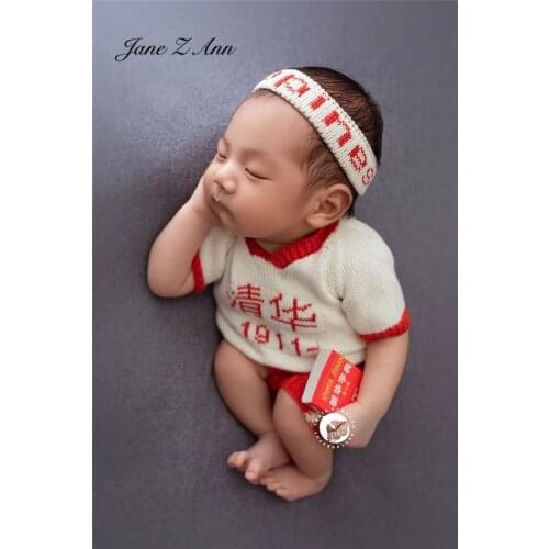 Infant knitted outfits photo props baby shooting clothes Tsinghua Peking University suit newborn theme clothing