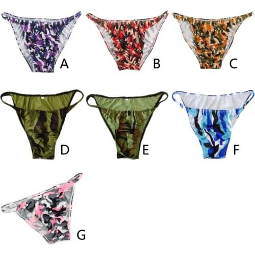 G3774 Multi-Pack Panties Lot Sexy Mens String Bikini Narrow Waist Swimsuit fabric Printed Camo Camoflage