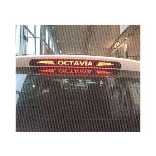 Carbon Fiber Positioned Rear Brake Light Sticker Case Cover Stickers For skoda OCTAVIA 1pc Car Styling Car Cover