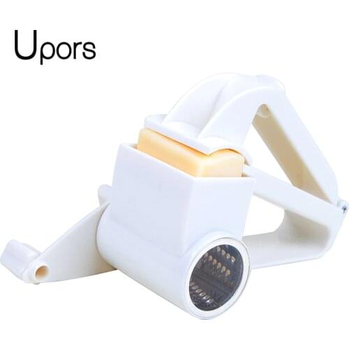 Upors Plastic Hand-Cranked Cheese Grater Rotary Ginger Slicer Grater Cutter for Chocolate with Stainless Steel Drum