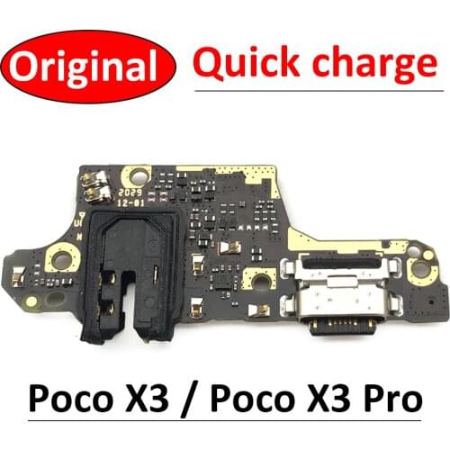 USB Charging Port Dock Jack Connector Charge Board Flex Cable With Mic Microphone For Xiaomi Poco X3 NFC X3 Pro