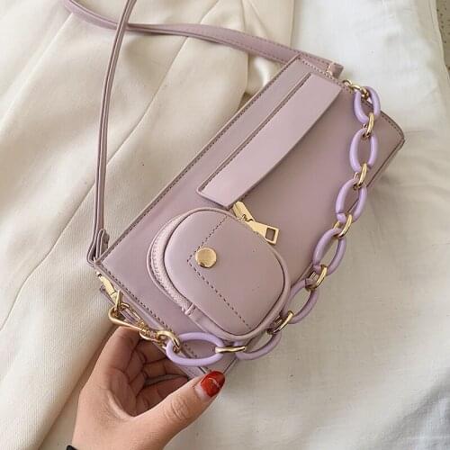 Female Fashion Chains Crossbody Bags Handbags Women Famous Brands PU Leather Flap Messenger Shoulder Bag Ladies Clutch Purse Bag